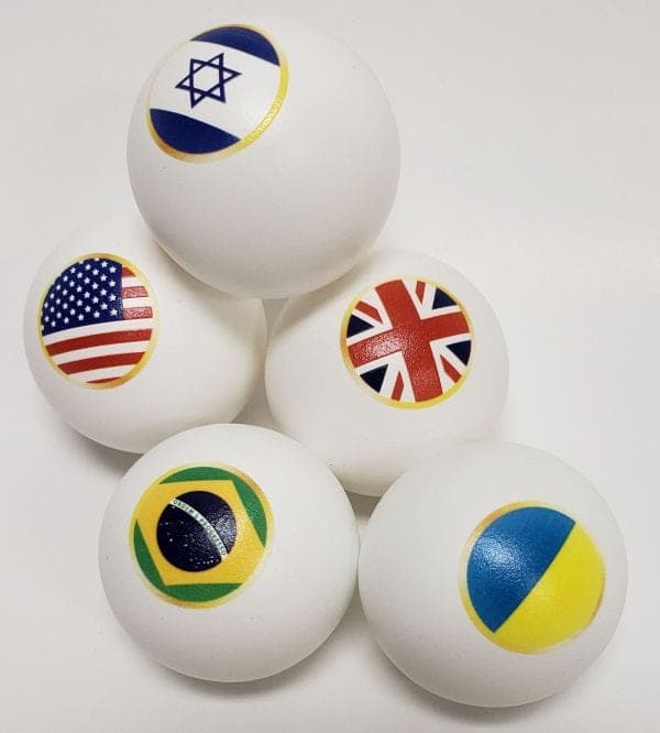 Custom-printed flag lottery balls