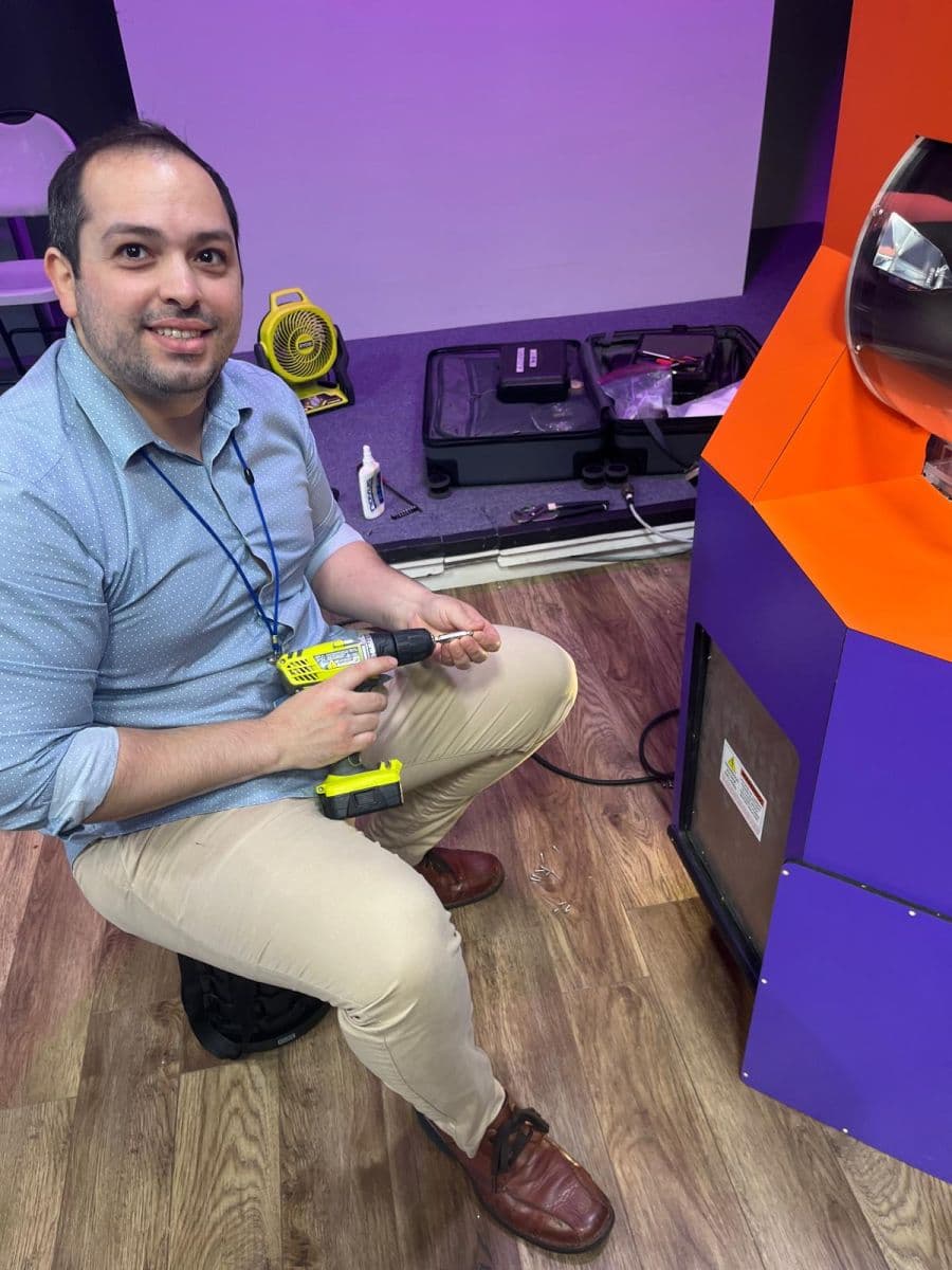 Smartplay field technician servicing lottery equipment